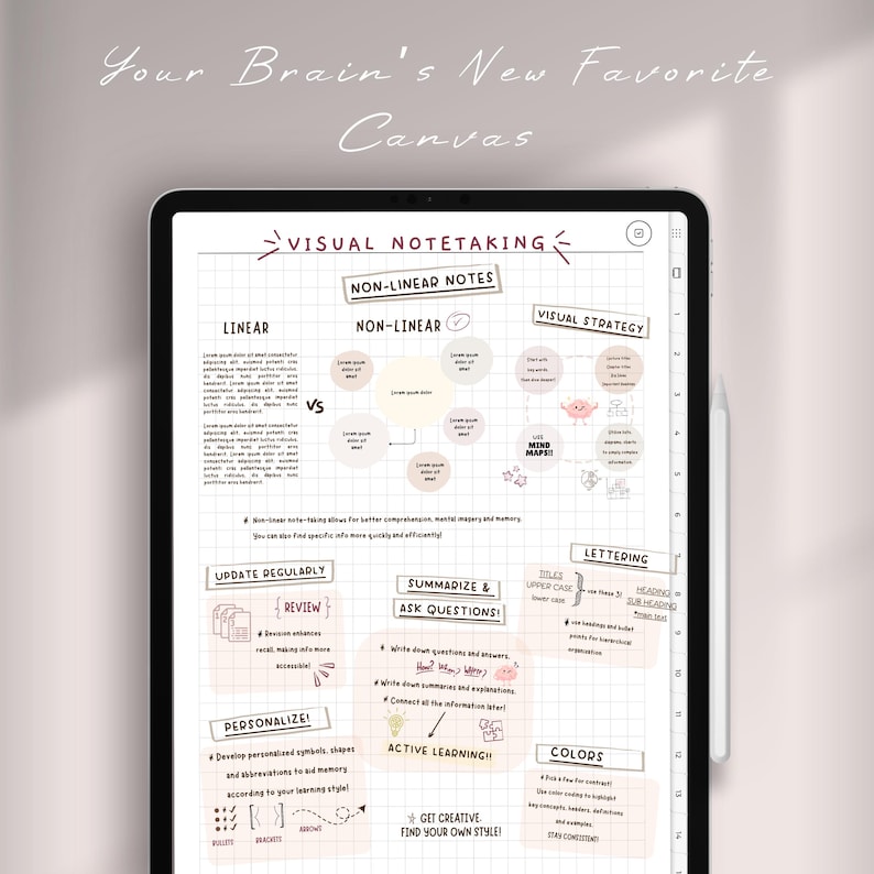 Digital Notebook | GoodNotes Notebook, Student Notebook, iPad Notebook, GoodNotes Template, Notebook Journal | Lined, Grid, Dotted, Cornell image 11