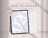 Simple Digital Planner | 2026 Planner | Daily Planner, Weekly Planner, Monthly Planner, iPad Planner, Minimalist Planner, GoodNotes Planner