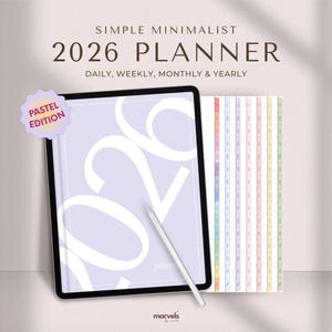 Planificador Digital Simple / Planificador 2026 / Planificador Diario, Planificador Semanal, Planificador Mensual, Planificador de iPad, Planificador Minimalista, Planificador GoodNotes