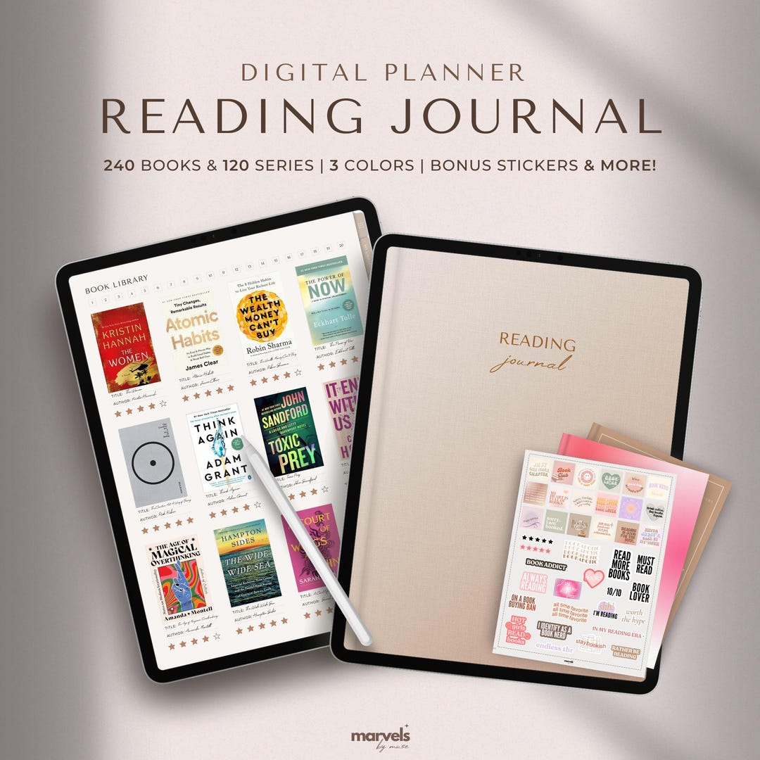 Digital Reading Journal | Reading Log, Book Review, Reading Planner ...