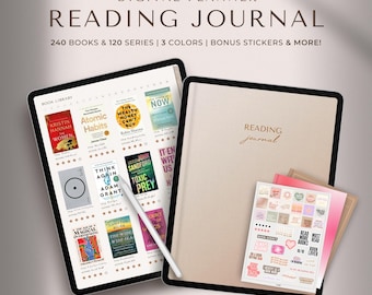 Digital Reading Journal | Reading Log, Book Review, Reading Planner | GoodNotes Journal, Digital Journal, iPad Journal