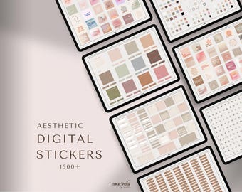 Digital Stickers | Aesthetic Stickers, GoodNotes Stickers, Minimalist Stickers, Planner Stickers, Journal Stickers, Precropped iPad Stickers