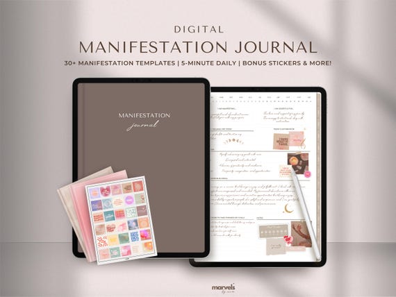 Manifestation Journal | Law of Attraction, Affirmations, Shadow Work, Vision Board | Digital Journal, GoodNotes Journal, Manifesting Journal
