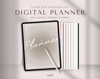 Simple Digital Planner, Undated Planner, Minimalist Planner, Daily Planner, Weekly Planner, Monthly Planner, iPad Planner, GoodNotes Planner
