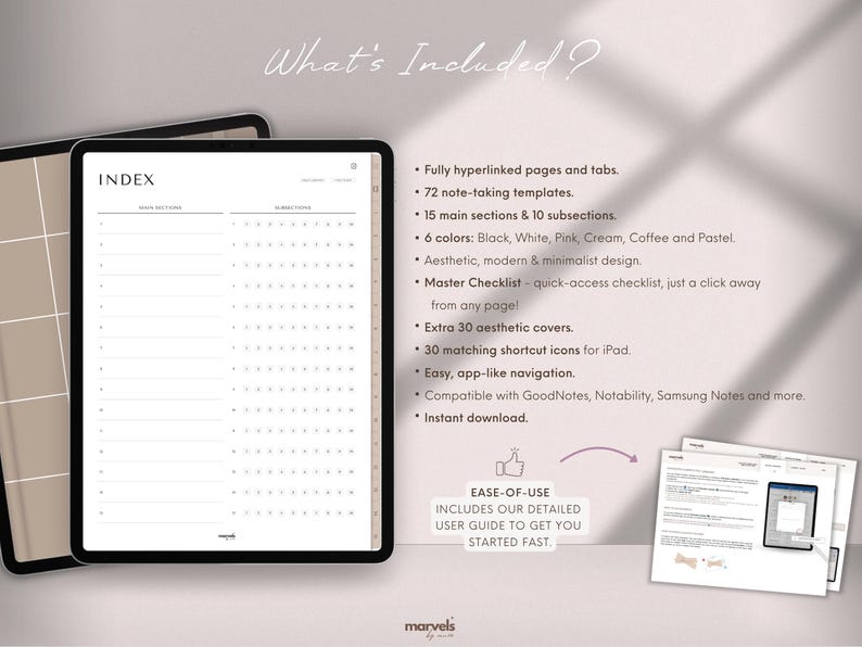 Digital Notebook | GoodNotes Notebook, Student Notebook, iPad Notebook, GoodNotes Template, Notebook Journal | Lined, Grid, Dotted, Cornell image 2
