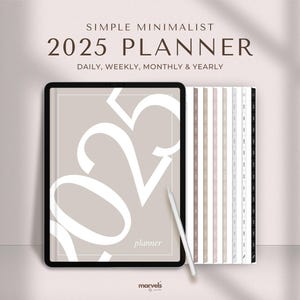 Schlichter Digitaler Planer | 2025 Kalender | Minimalistischer Planer | Tagesplaner, Wochenplaner, Monatsplaner, iPad Planer, GoodNotes Planer