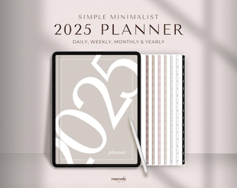 Simple Digital Planner | 2025 Planner | Minimalist Planner | Daily Planner, Weekly Planner, Monthly Planner, iPad Planner, GoodNotes Planner
