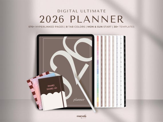 2026 Digital Planner, Minimalist Planner, 2026 Planner, Daily Planner, Weekly Planner, Monthly Planner, iPad Planner, GoodNotes Planner 2026