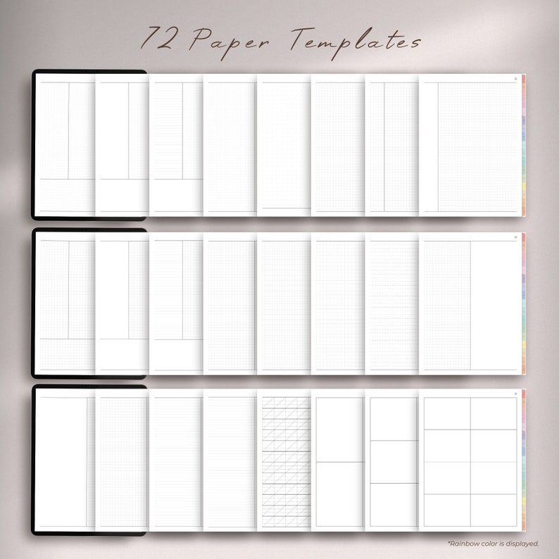 Digital Notebook GoodNotes Notebook, Student Notebook, iPad Notebook, GoodNotes Template, Notebook Journal Lined, Grid, Dotted, Cornell image 9