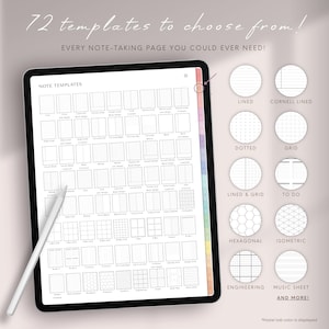 Digital Notebook | GoodNotes Notebook, Student Notebook, iPad Notebook, GoodNotes Template, Notebook Journal | Lined, Grid, Dotted, Cornell image 4