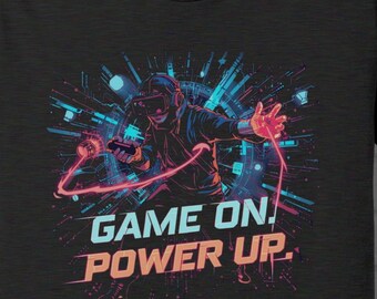 VR Gamer Kids T-Shirt, Game On Power Up Tee, Tech Shirt