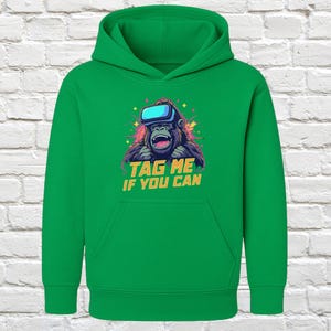 Novelty Tag Me If You Can Hoodie, Funny Ape Graphic Pullover, Perfect Gift for Animal Lovers