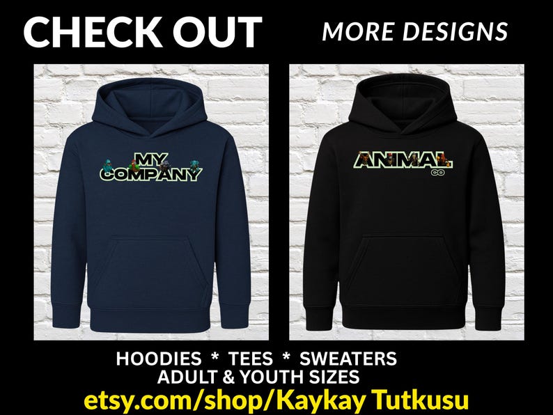 My Company Hoodie, Animal Hoodie, Cool Graphic Sweatshirts, Trendy Adult and Youth Hoodies, Unique Printed Sweaters, Gift for Him