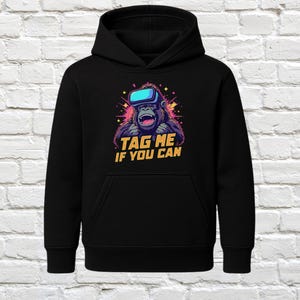 Tag Me If You Can Hoodie, Gaming Gorilla Hoodie, Funny Gamer Sweatshirt, Retro Gaming Apparel, Nerdy Comic Hoodie, Gaming Hoodie Gift