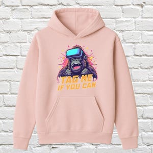 Tag Me If You Can Hoodie, Gorilla Graphic Pullover, Cool Animal Sweatshirt, Unique Fun Hoodie, Trendy Casual Wear, Gift Idea