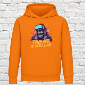 Funny Monkey Hoodie, Tag Me If You Can Hoodie, Cool Graphic Sweatshirt, Fun Animal Print Hoodie, Trendy Streetwear Pullover
