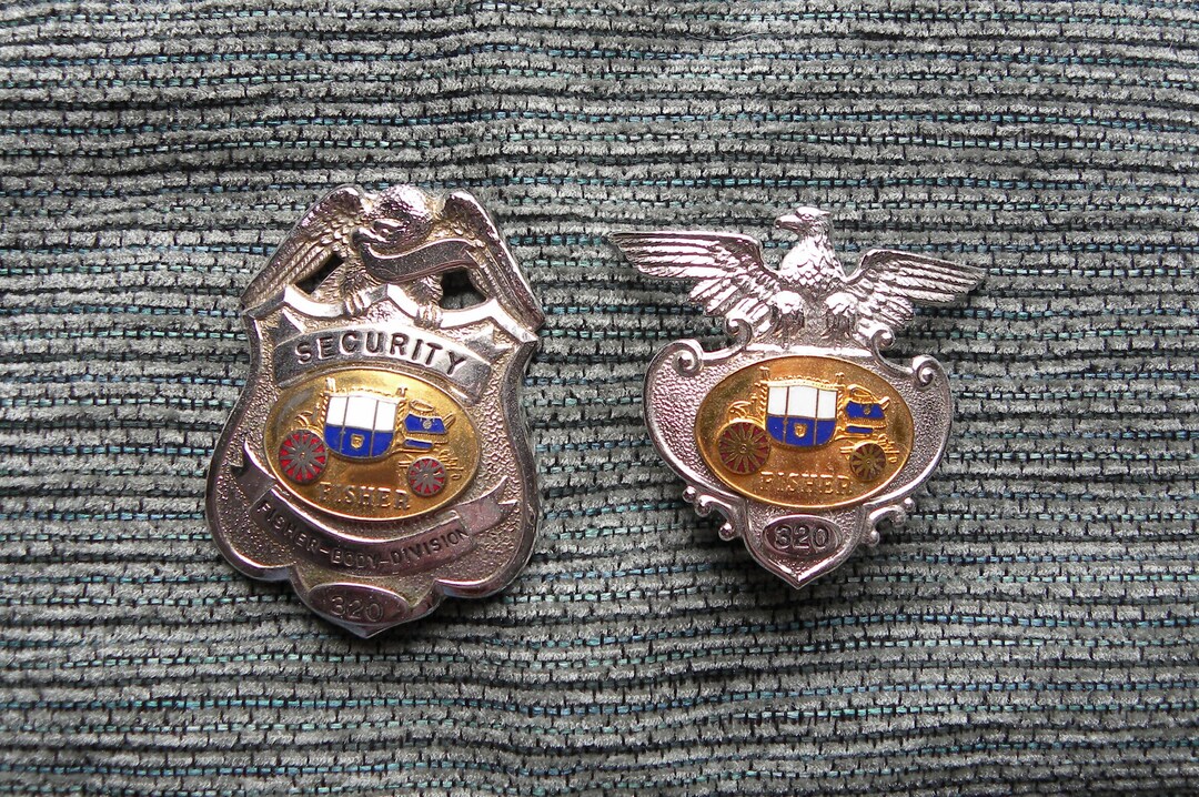 Vintage Obsolete General Motors, GM, Fisher Body Security Badges