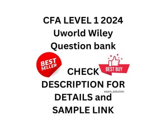 2024 CFA Level 1 Wiley UWorld Question Bank (with answers & explanations)