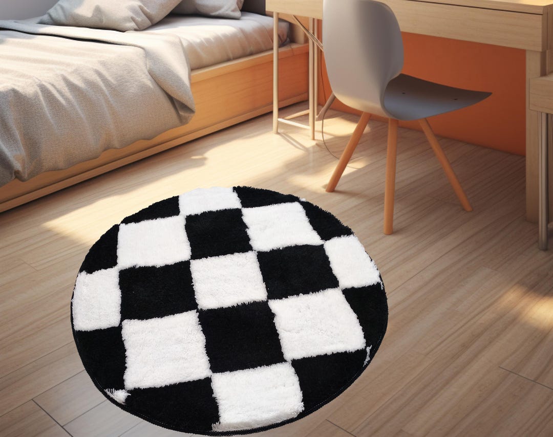Tufted Checkered Rug: Black and White Checkerboard - Modern Home Decor ...