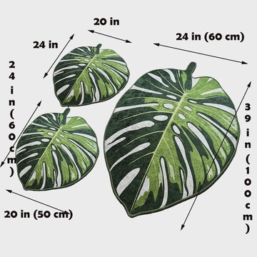 Monstera Rug - Fluffy Monstera Rug - Tufted Monstera Rug - Bedroom Rug - Bath Rug - Housewarming Gift - Washable Rug - Home Decor -Green Rug