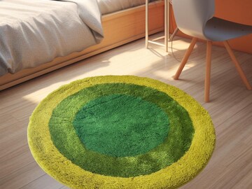 Monstera Rug - Fluffy Monstera Rug - Tufted Monstera Rug - Bedroom Rug - Bath Rug - Housewarming Gift - Washable Rug - Home Decor -Green Rug