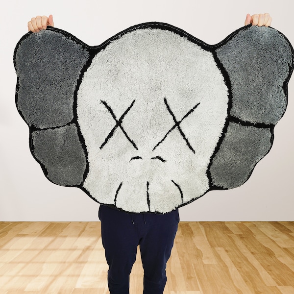 Kaws Rug, Gift for Kaws Lover, Housewarming Gift, Kaws Home Decor, Bedroom Rug, Cute Rug, Anime rug, Game room Rug, Living room Rug