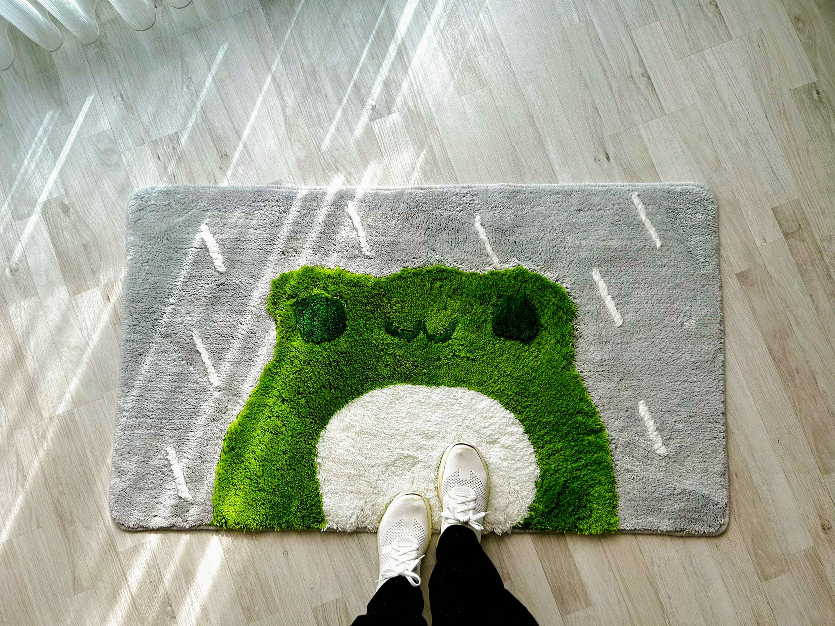 Kawaii Frog Rug: Green Acrylic Bath Mat, Non-slip - Etsy