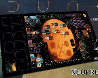 Tapis de jeu Dune Imperium (version anglaise) : Base + Rise of IX & Immortality (avec SLOT Reclaimed Forces) - Tapis de jeu en néoprène de qualité supérieure