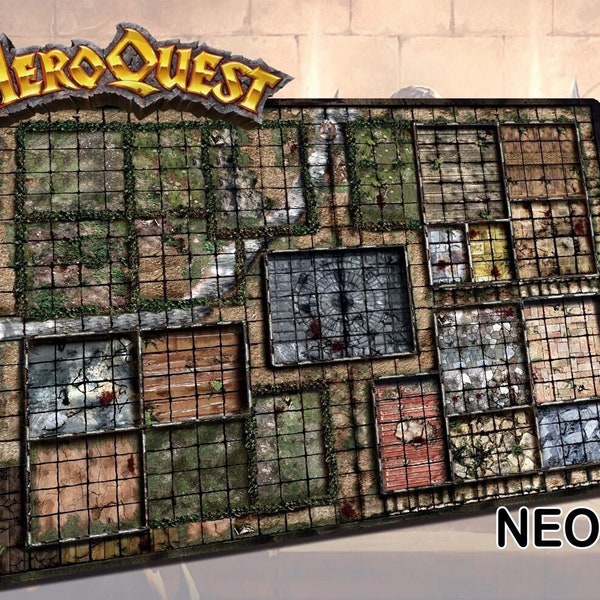 Tapis de jeu Heroquest Beastmen Mound - Tapis de jeu en néoprène de qualité supérieure