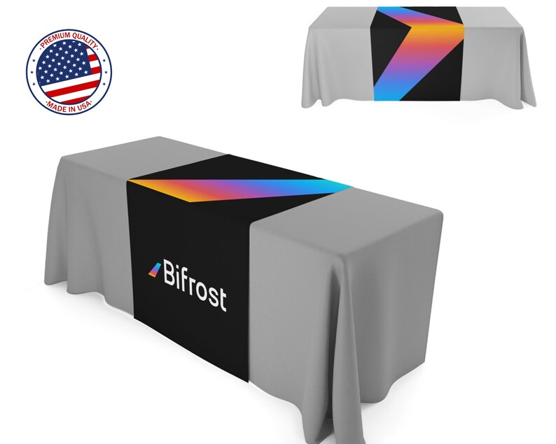 Custom Table Runner Thick Fabric 36"x72" With Business Logo Text ...