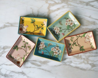 Floral Art Soap dish,Colorful soap dish,Hand Painted soap dish,Handmade Ceramic trinket dish,Decorative soap tray,Luxury bath accessories