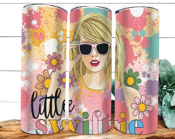 Featured listing image: Gorgeous “Little Swiftie” Taylor Swift 20 oz hot and cold tumbler with metal straw.
