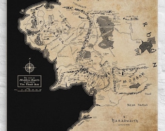 Map of Middle Earth Canvas