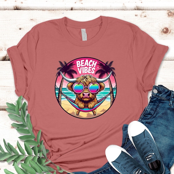 Funny Beach Vibes Shirt, Funny Cow Shirt, Western Cow Shirt, Cow Lover Gift, Funny Beach Shirt, Farm Animal Shirt, Funny Heifer Shirt