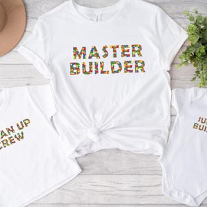 Funny Building Blocks T-Shirt, Master Builder Shirt, Clean Up Crew Shirt, Demo Expert Shirt, Junior Builder T-Shirt
