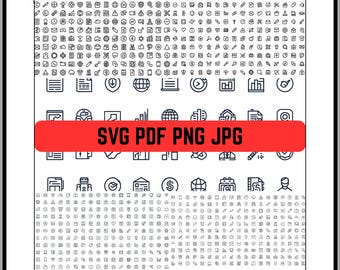 Icon Bundle (svg, png, pdf, jpg Digital Download)