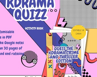 K-Drama Activity Book: Crime/Thriller – Fun Games & Puzzles for K-Drama Fans, Perfect Korean Drama Lover Gift, Instant Download