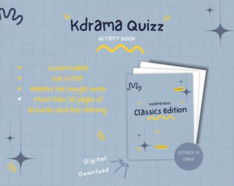 Kdrama Games, Activity Book | Classic edition | Korean Drama Addict, Kdrama Gift, Kdrama classics, Printable Party Games, Party Game quiz
