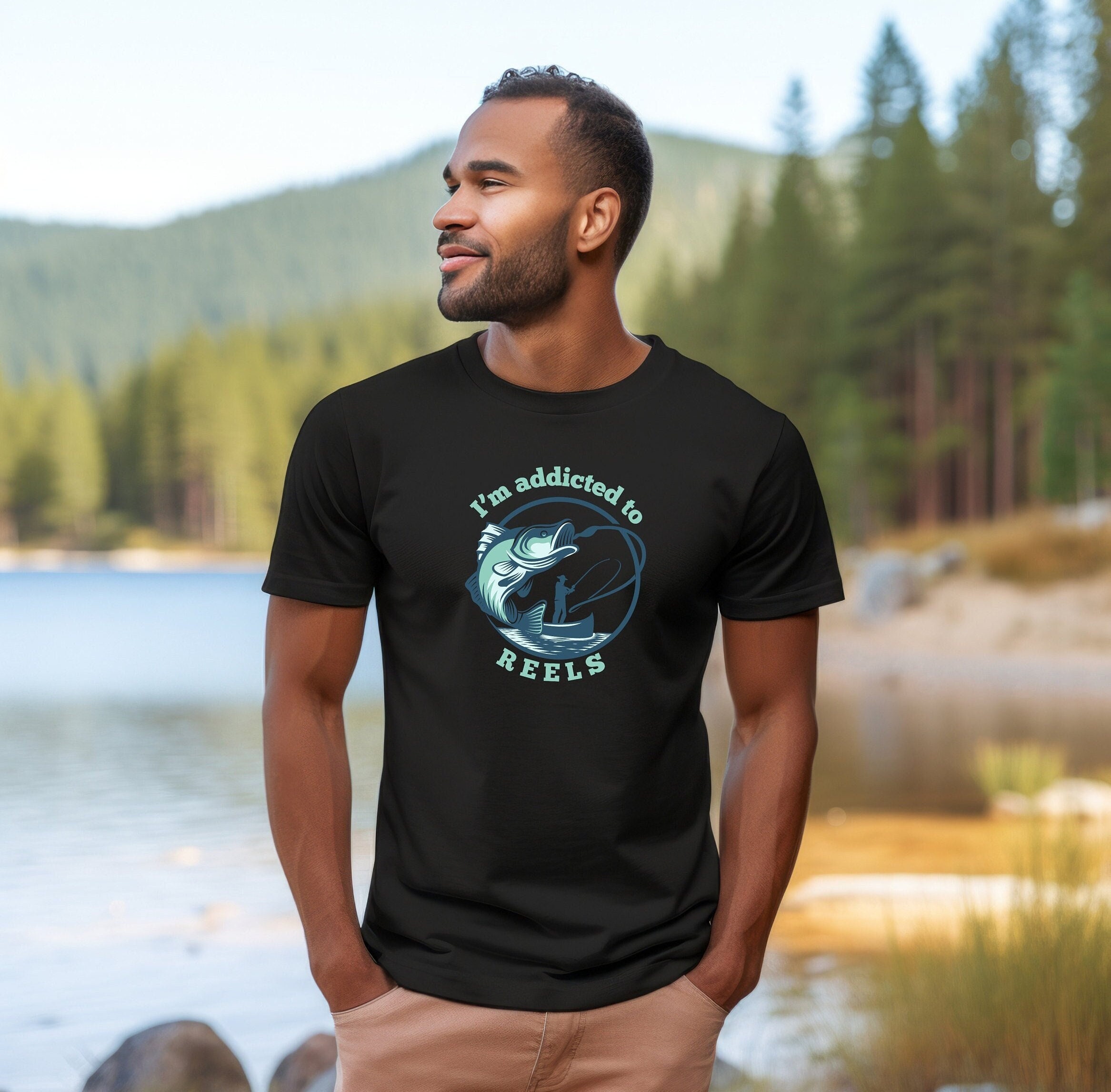 Addicted to Reels, Men's Fishing T-shirt, Gift for Fishermen, Fishing  Graphic Shirt -  Canada