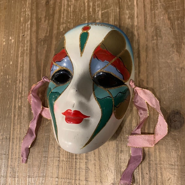Venetian Mask Porcelain Ceramic Handmade "New Orleans" Butterfly Makeup Wall Decor Antique Italian Style