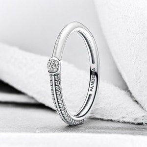2024 NUOVE selezioni di anelli in argento sterling stile Pandora. Anello in argento di lusso alla moda per lei/regalo di compleanno/regalo di anniversario/ 1