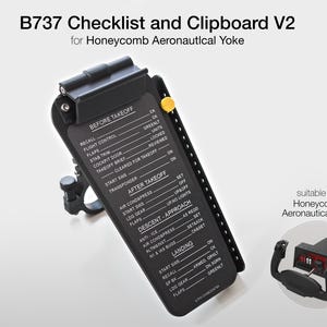 737 Type Yoke Checklist and Map Holder for Honeycomb Aeronautical Yoke