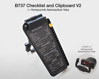 737 Type Yoke Checklist and Map Holder for Honeycomb Aeronautical Yoke