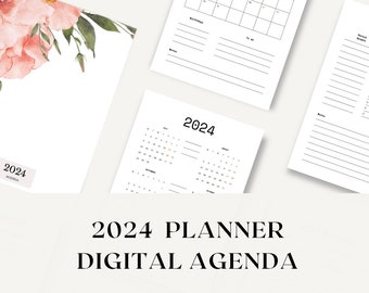 2024 Digital Planner, Minimal Planner, Agenda , Goodnotes Planner