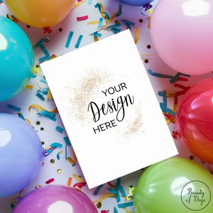 13x18 Karte Mockup, Geburtstag Grußkarte Mockup, Einladungskarte Mock, Flat Lay Mockup, Geburtstag Backdrop, Party Einladen Mockup