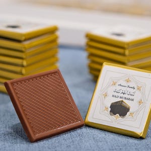 Hajj Mubarak, Eid al Adha Chocolate Favors, Eid Mubarak, Eid Chocolate Favors for Guests, Umrah Mubarak, Halal Chocolate, Hajj Favors Gifts