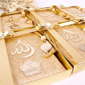 Personalisiertes Dua Buch Tasbeeh in verzierter Box Islamisches Geschenkset | Ramadan Eid Hochzeit Geburtstag des Vaters Mutter Valentinstag Muslim Geschenk