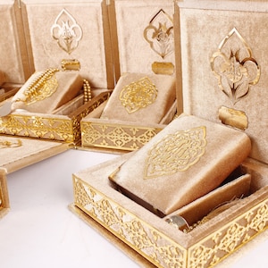 Gepersonaliseerde fluwelen koranparel gebedskralen moslim cadeauset | Eid-cadeau Ramadan Mubarak | Huwelijkscadeau | Verjaardagscadeau | Afstudeercadeau