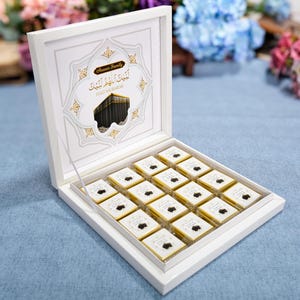 Hajj Mubarak, Eid al Adha Chocolate Favors, Eid Mubarak, Eid Chocolate Favors for Guests, Umrah Mubarak, Halal Chocolate, Hajj Favors Gifts