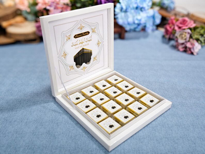 Hajj Mubarak, Eid al Adha Chocolate Favors, Eid Mubarak, Eid Chocolate Favors for Guests, Umrah Mubarak, Halal Chocolate, Hajj Favors Gifts